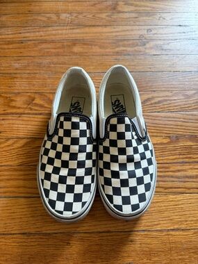 Vans Classic Slip-On Checkerboard Sneakers - Black & White
